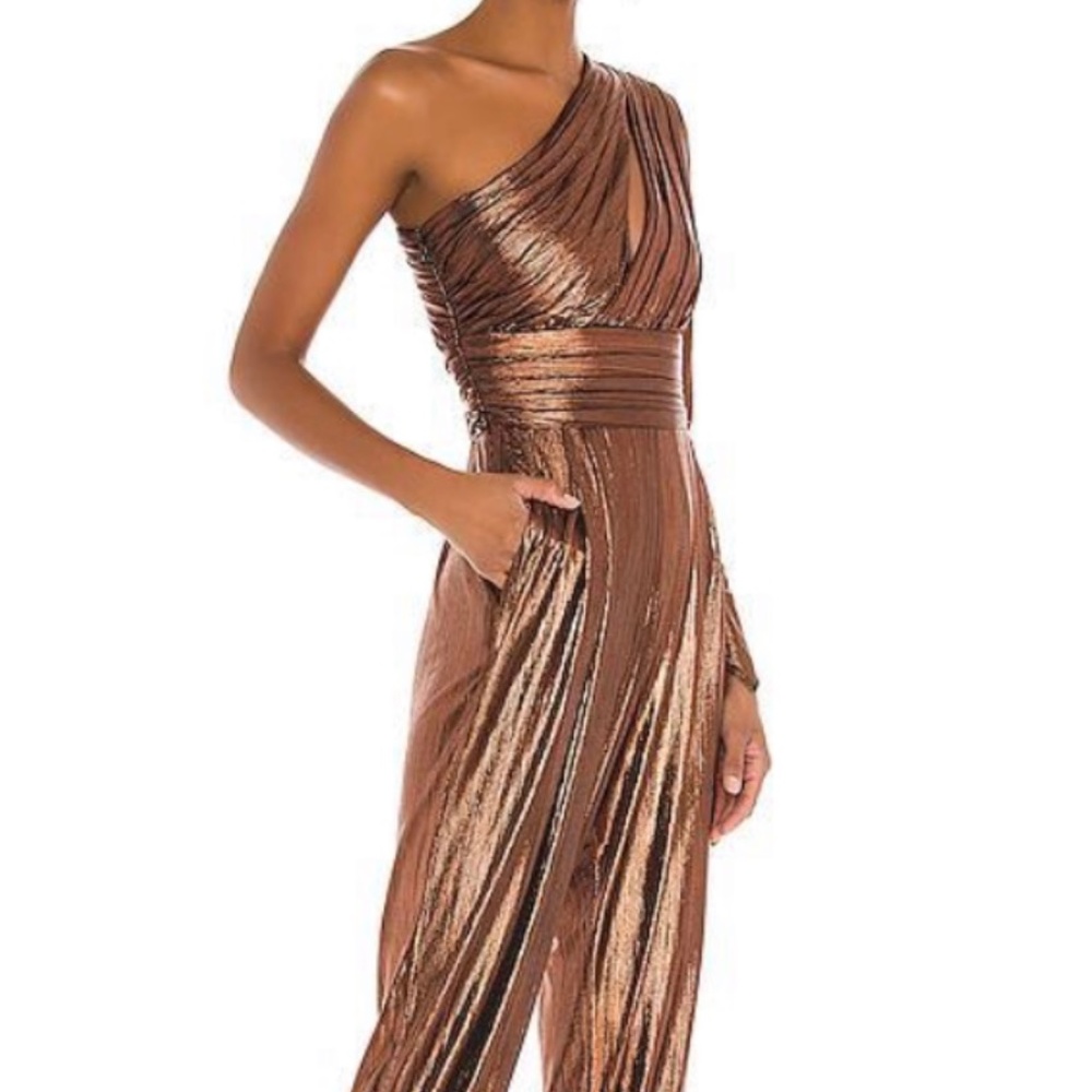 Retrofete  One- Sleeve  Jumpsuit in Rose Gold